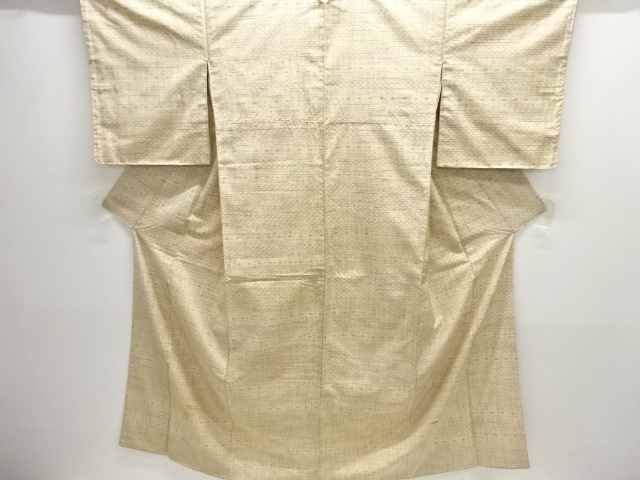 JAPANESE KIMONO / ANTIQUE KIMONO / SILK / TSUMUGI / WOVEN KASURI PATTERN